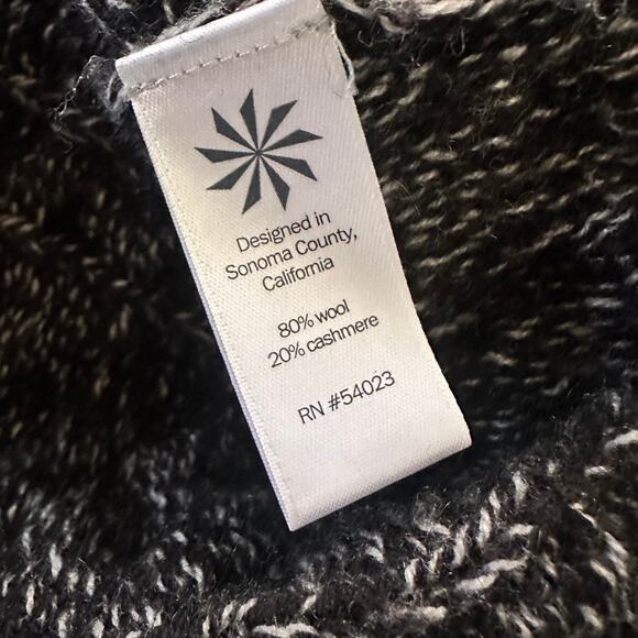 ATHLETA Sweater Womens Small Black Wool Cashmere Pullover V-Neck Side Zips Cozy - Picture 7 of 11